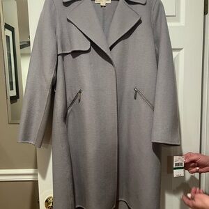 Michael Kors Gray Trench Coat Size L